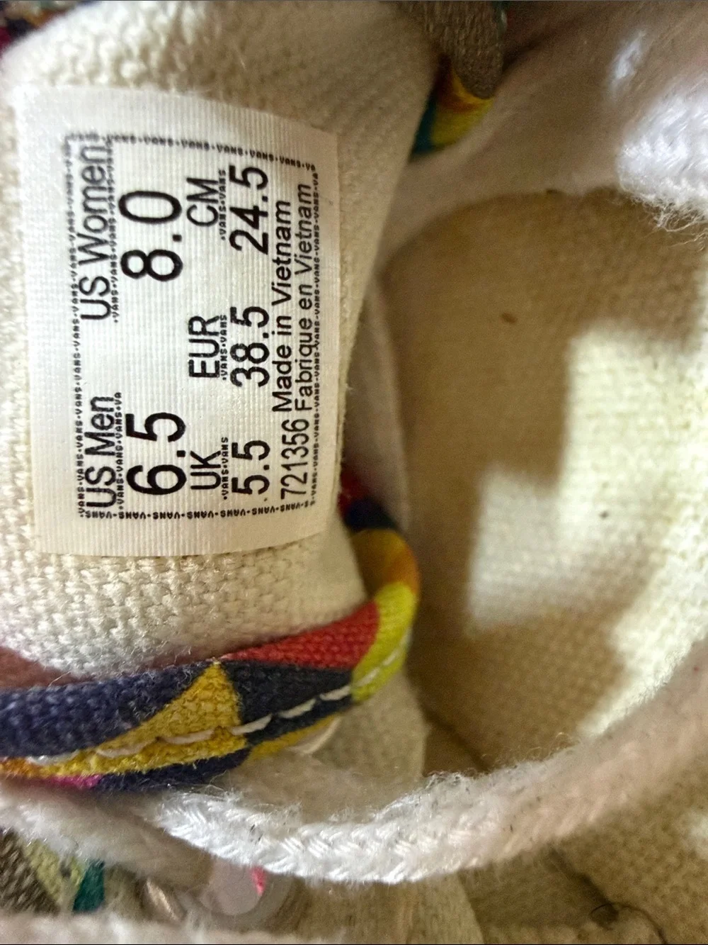 Vans Multicolor Geometric Canvas Sneakers in Yellow, Blue, Green, Pink
